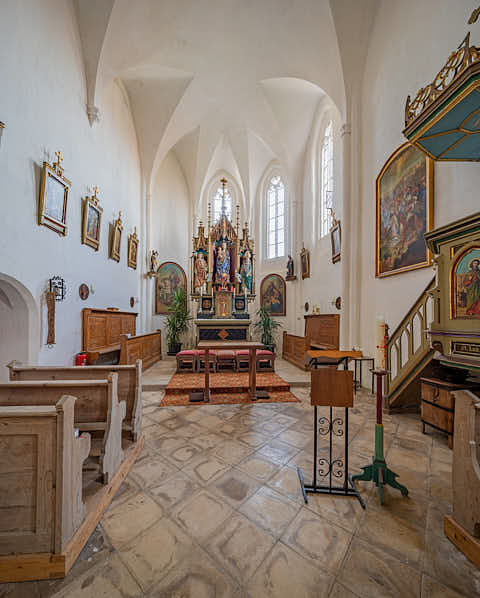 Gemeinde Reischach Landkreis Altötting Ecking Kirche Innen (Dirschl Johann) Deutschland AÖ